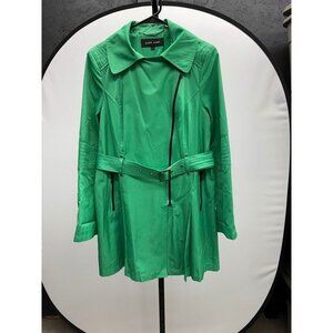 Black Rivet Green Trench Coat